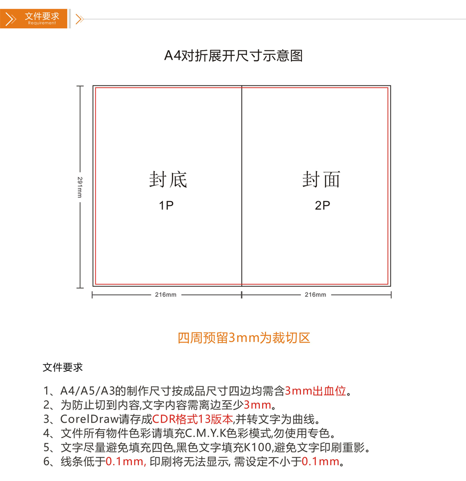 飞印网三折页印刷制作文件要求
